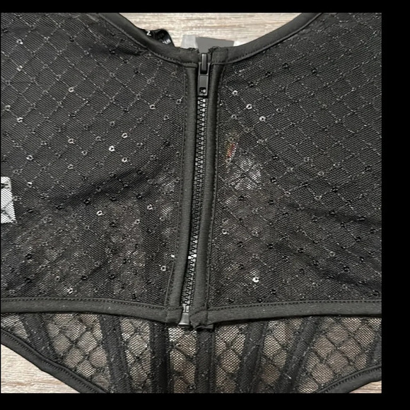 Sincerely Jules NWT Black Sheer Long Sleeve Bustier - Picture 11 of 11